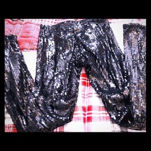 Anthropologie Pants & Jumpsuits - Issue Sequin Black Pants Skinny NWT Anthropologie Pants & Jumpsuits - Issue Sequin Black Pants Skinny NWT